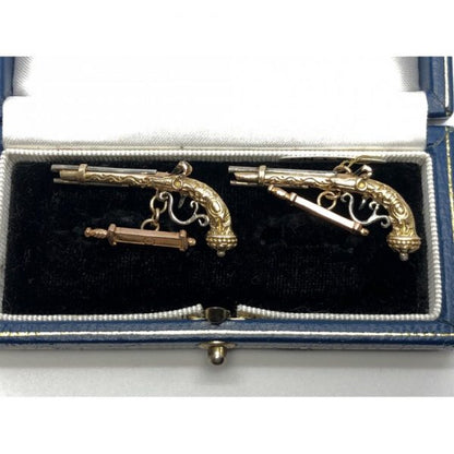 Gold Duelling Pistol Cufflinks