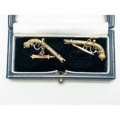 Gold Duelling Pistol Cufflinks