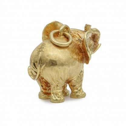 18ct Yellow Gold Elephant Pendant with Diamond Eyes