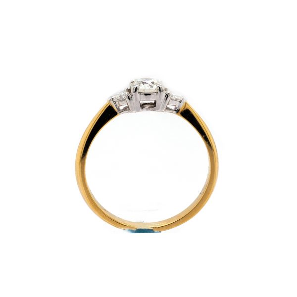 Brilliant and Trilliant Cut Diamond Three Stone Ring