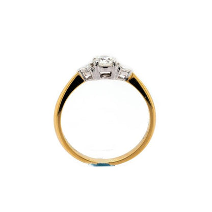 Brilliant and Trilliant Cut Diamond Three Stone Ring