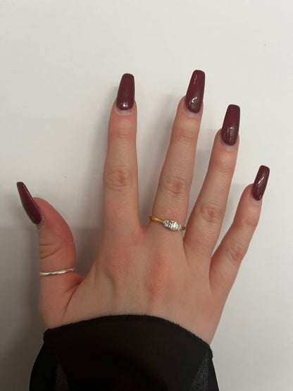 Brilliant and Trilliant Cut Diamond Three Stone Ring