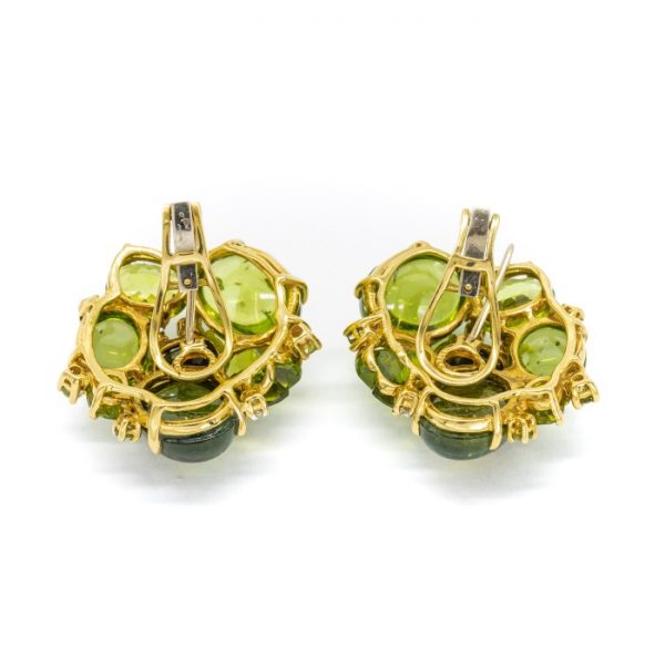 Green tourmaline and peridot earrings
