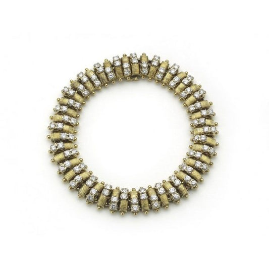Vintage Hammerman Brothers Gold And Diamond Bracelet, Circa 1965