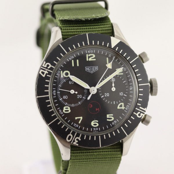 Vintage Gents Heuer Bundeswehr Chronograph Wristwatch