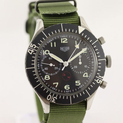 Vintage Gents Heuer Bundeswehr Chronograph Wristwatch