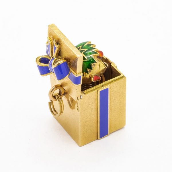 Vintage Jack-In-The-Box Gold Pendant, Circa 1950