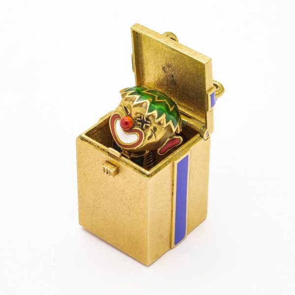 Vintage Jack-In-The-Box Gold Pendant, Circa 1950