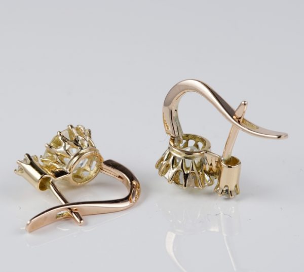 Antique Victorian 3.90ct Diamond Earrings, 18ct Gold