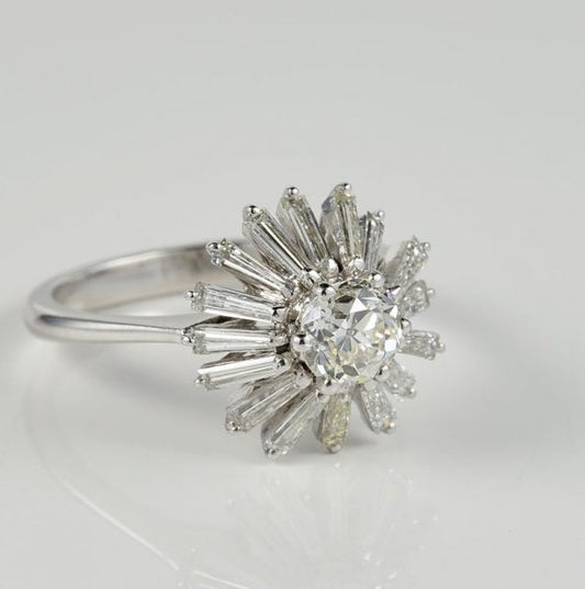 Spectacular Vintage 2.10ct Diamond Cocktail Ring