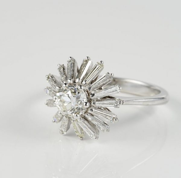 Spectacular Vintage 2.10ct Diamond Cocktail Ring