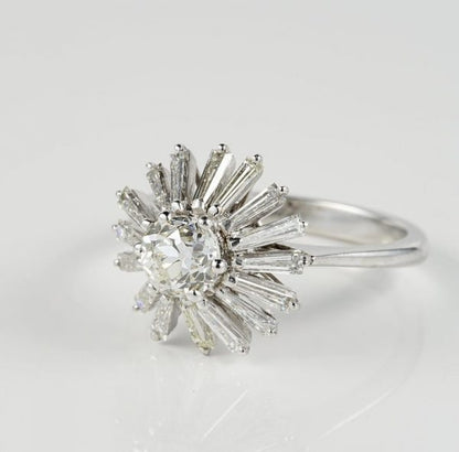 Spectacular Vintage 2.10ct Diamond Cocktail Ring