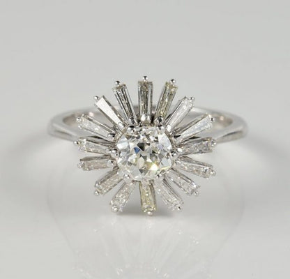 Spectacular Vintage 2.10ct Diamond Cocktail Ring
