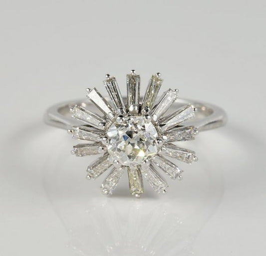 Spectacular Vintage 2.10ct Diamond Cocktail Ring
