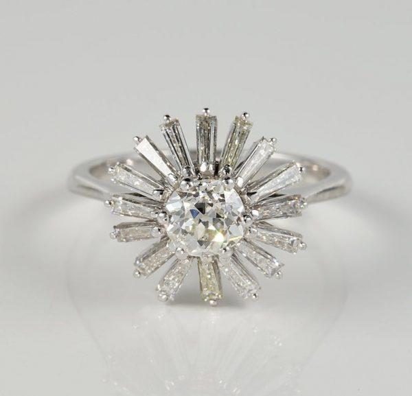 Spectacular Vintage 2.10ct Diamond Cocktail Ring