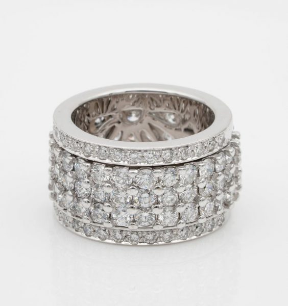 Impressive 6.50ct Night and Day Rotating Diamond Eternity Ring