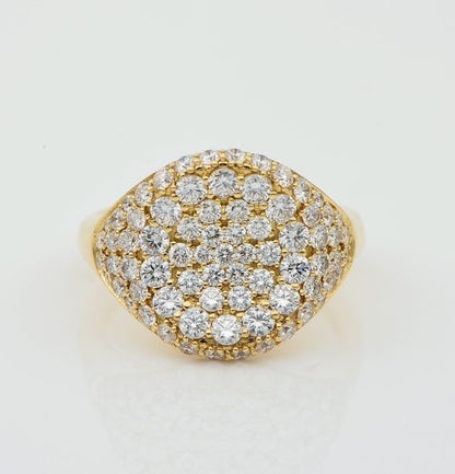 Vintage High Quality Contemporary 2.0ct Diamond F/VVS Signet ring