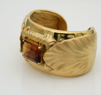 Vintage 31.00ct Madeira Citrine Bangle 18ct Signed Forzani