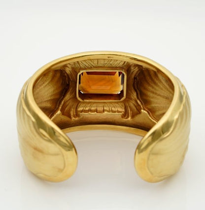 Vintage 31.00ct Madeira Citrine Bangle 18ct Signed Forzani