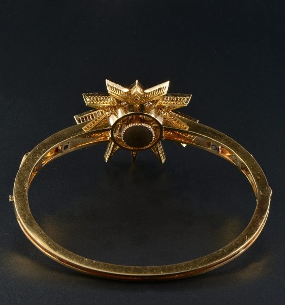 Celestial Antique Victorian 4.25ct Diamond Bangle