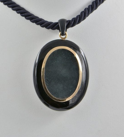 Antique Victorian 2.60ct Old Cut Diamond and Pearl Forget Me Not Onyx 18ct Gold Necklace