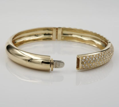Vintage Signed Fontana Mid Century 2.20ct Diamond Bangle