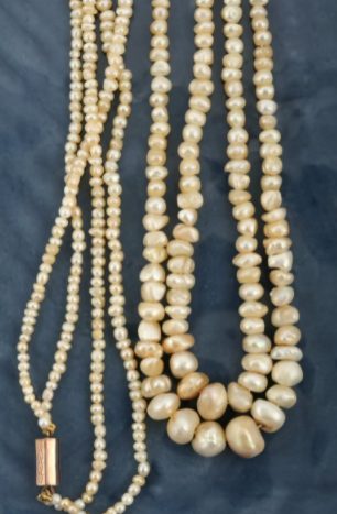 Antique Victorian Stunning Gigantic Double Strand Natural Basra Pearl Necklace