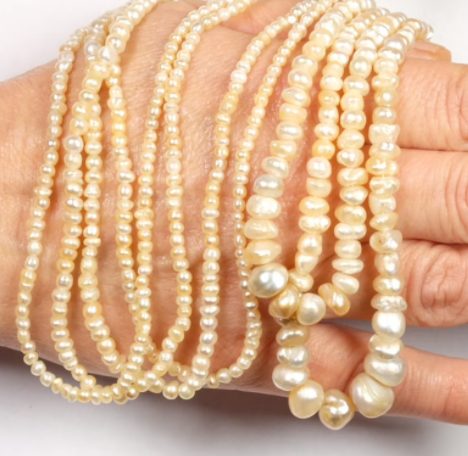 Antique Victorian Stunning Gigantic Double Strand Natural Basra Pearl Necklace