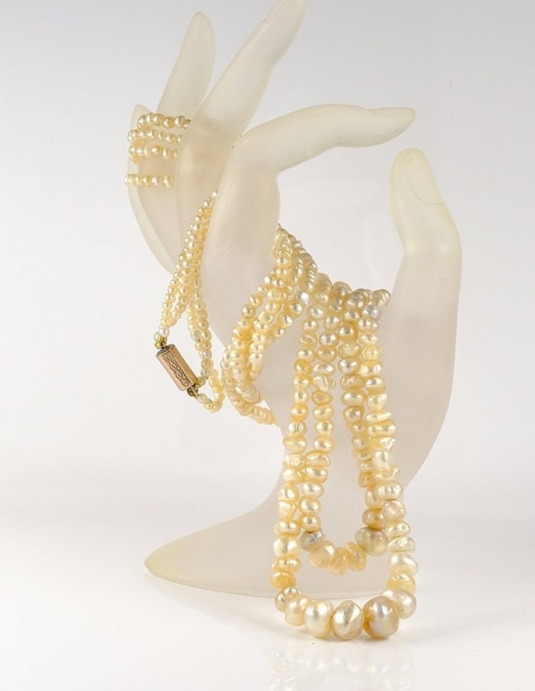 Antique Victorian Stunning Gigantic Double Strand Natural Basra Pearl Necklace