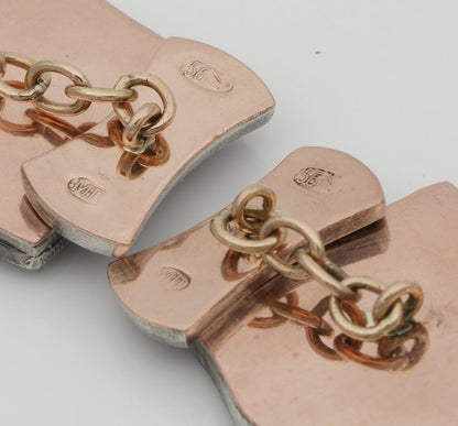 Antique Fabergé Mikhail Perkhin Antique Diamond Guilloche Cufflinks