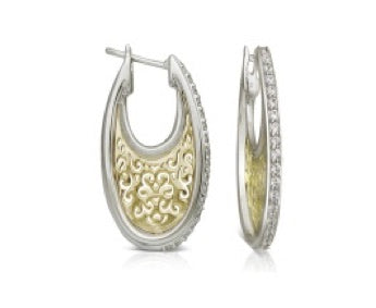 Diamond and 18ct Gold Hoop Earrings