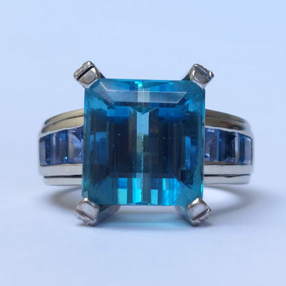 Aquamarine and Sapphire Ring by Hemmerle