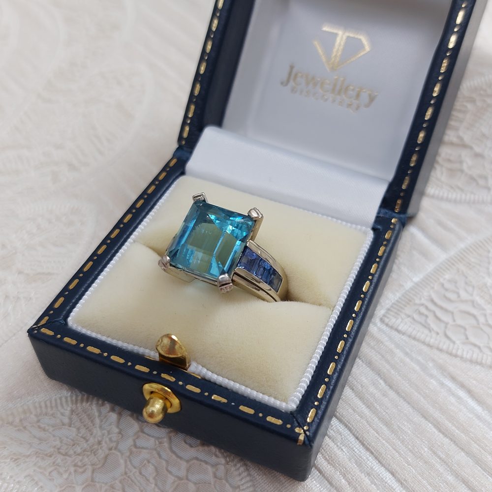 Aquamarine and Sapphire Ring by Hemmerle
