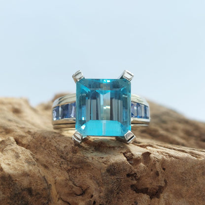 Aquamarine and Sapphire Ring by Hemmerle