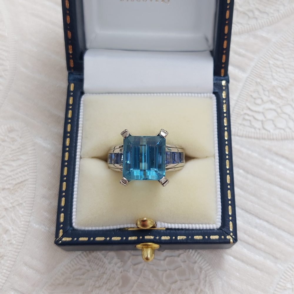 Aquamarine and Sapphire Ring by Hemmerle