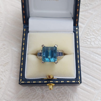 Aquamarine and Sapphire Ring by Hemmerle