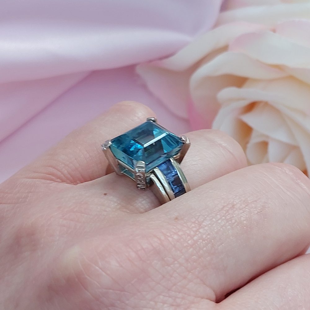 Aquamarine and Sapphire Ring by Hemmerle