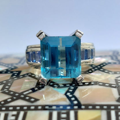 Aquamarine and Sapphire Ring by Hemmerle