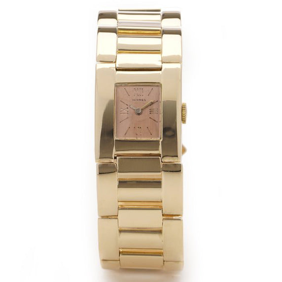 Hermes Retro Style 18ct Yellow Gold Watch