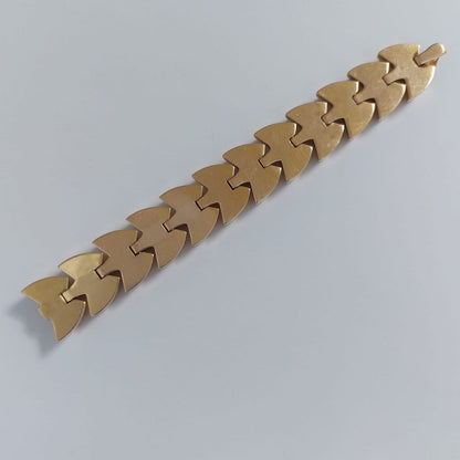 Vintage 1940s Fancy Bow Link 18ct Yellow Gold Tank Bracelet