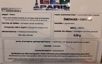 Art Deco Octagonal Colombian Emerald and Diamond Cluster Ring