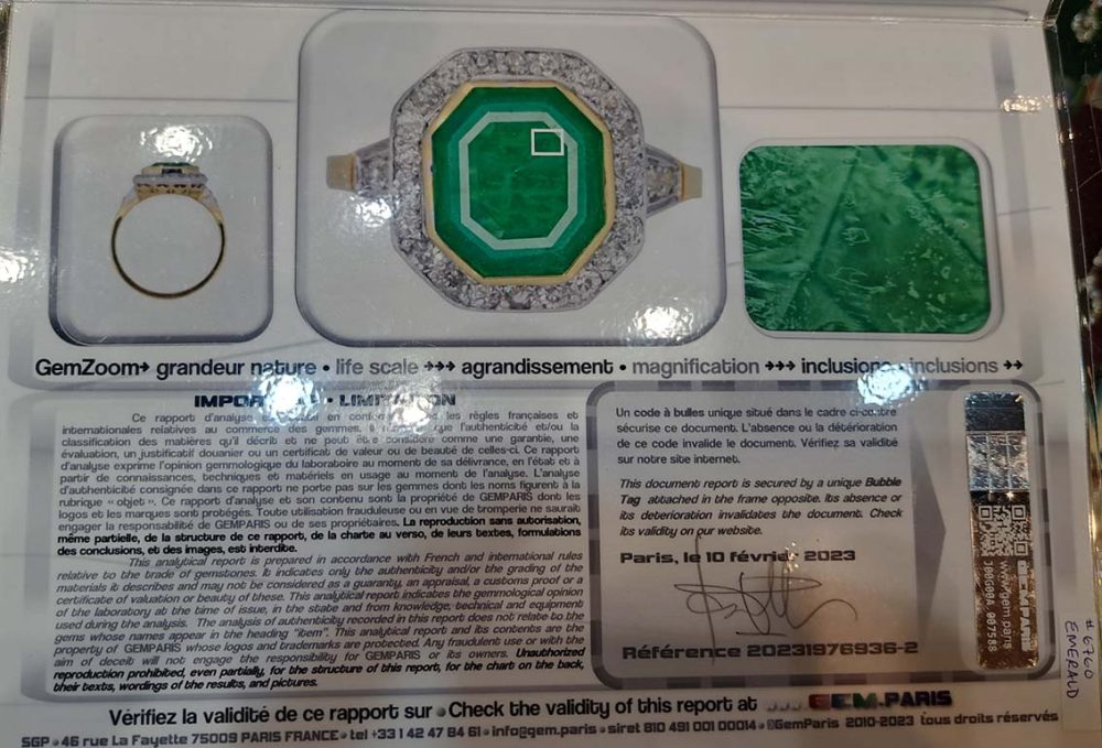 Art Deco Octagonal Colombian Emerald and Diamond Cluster Ring