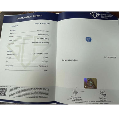 Natural Cornflower Ceylon Sapphire and Diamond Cluster Ring