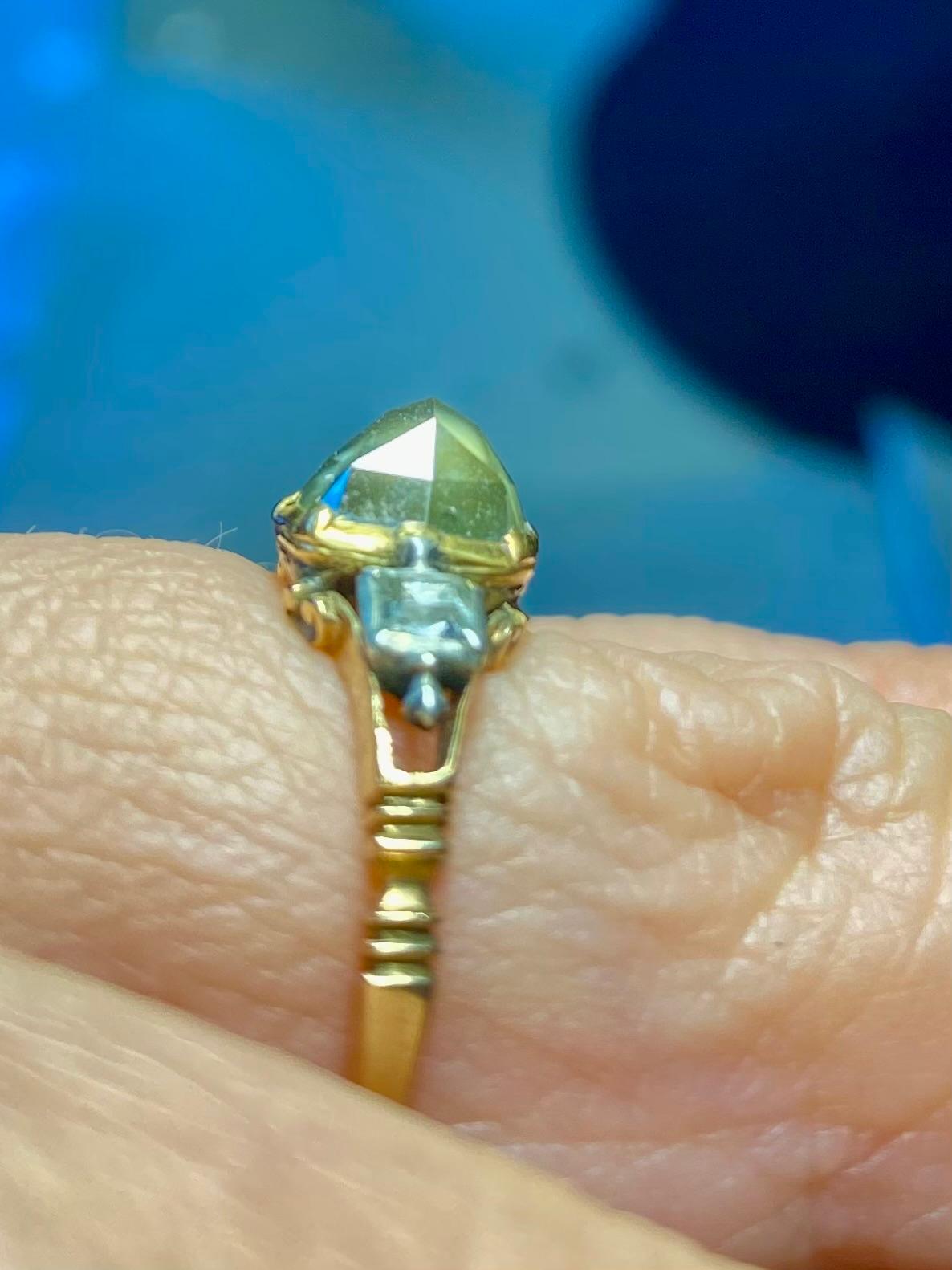 Rare Georgian 2ct Point Diamond and Table Cut Diamond Ring