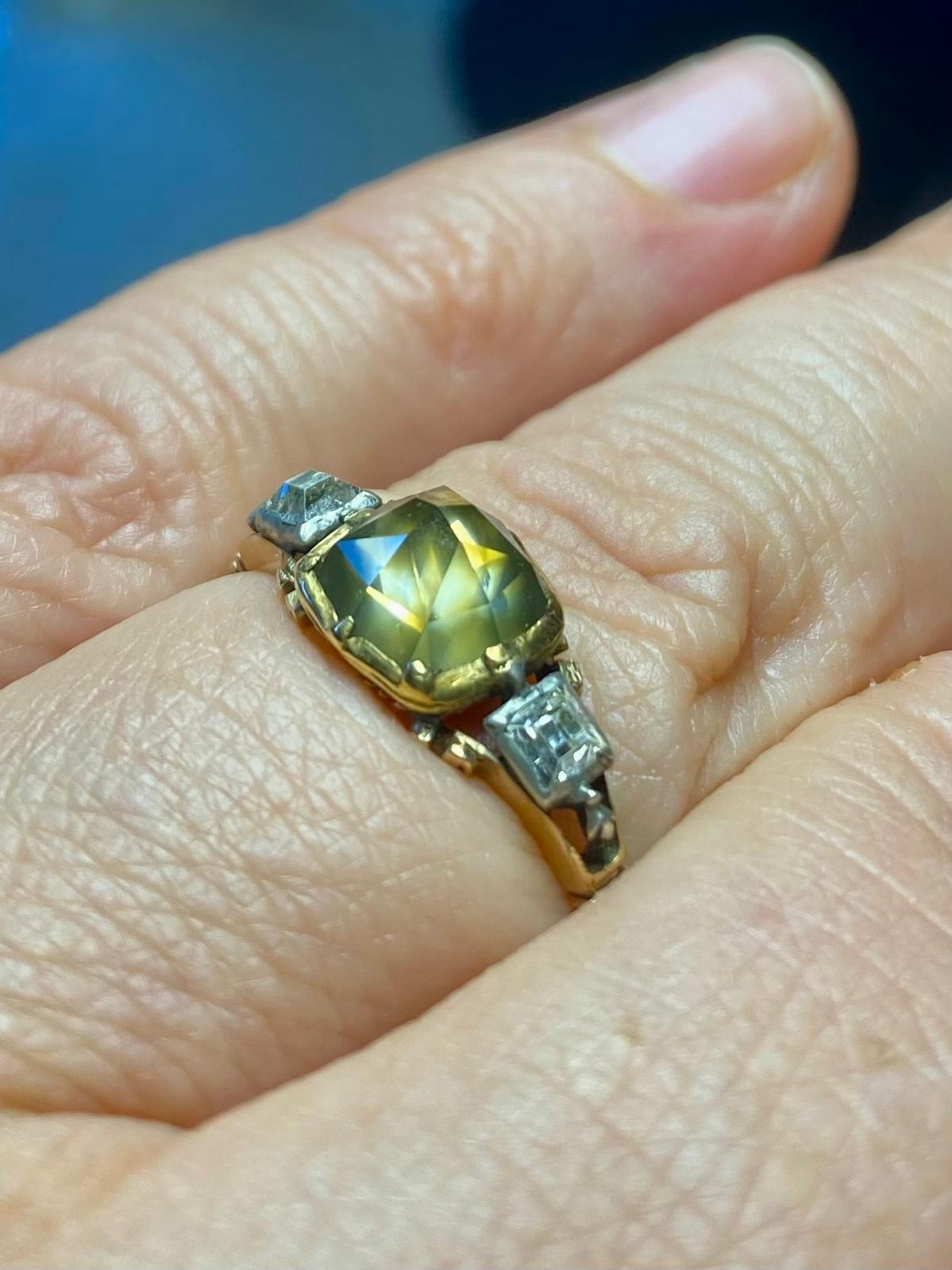 Rare Georgian 2ct Point Diamond and Table Cut Diamond Ring