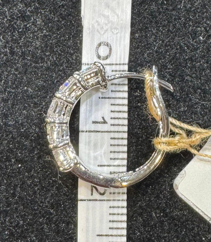 3.82ct Baguette Diamond Huggie Half Hoop Earrings