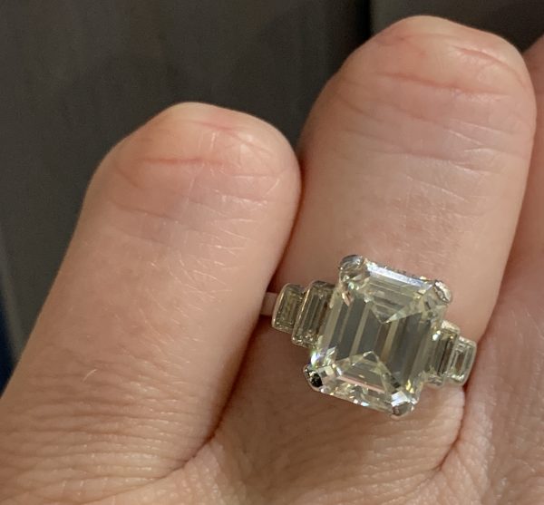 emerald cut diamond engagement ring