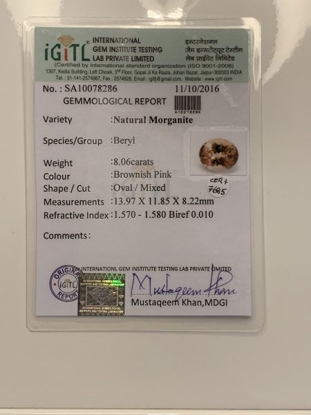 8.06ct Morganite and Diamond Dress Ring in 18ct White Gold