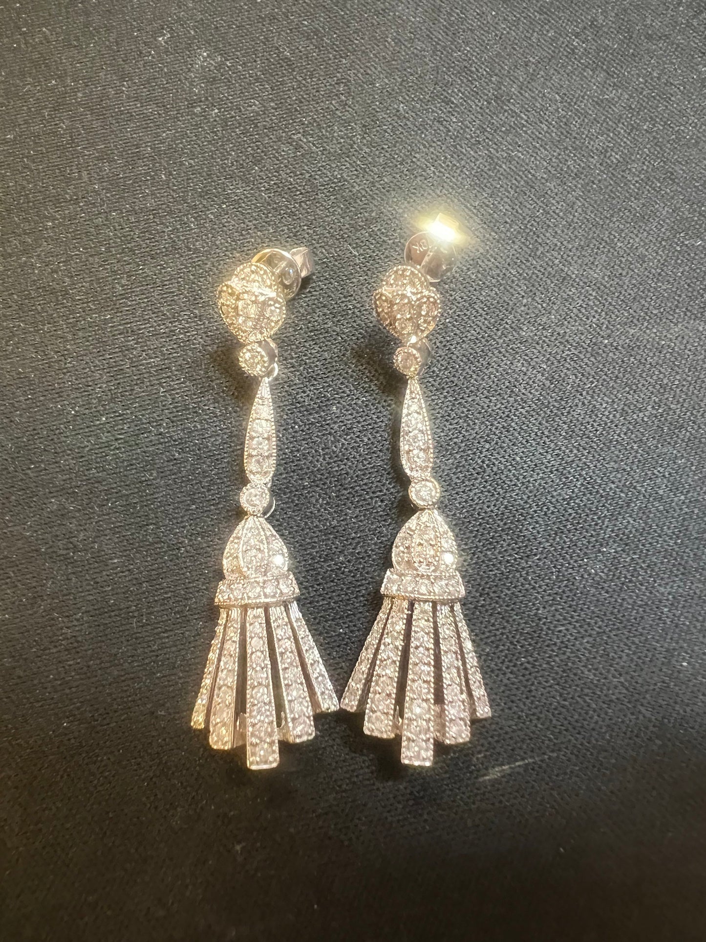 14kt White Gold 2.40 ct. Diamond Dangle Earrings