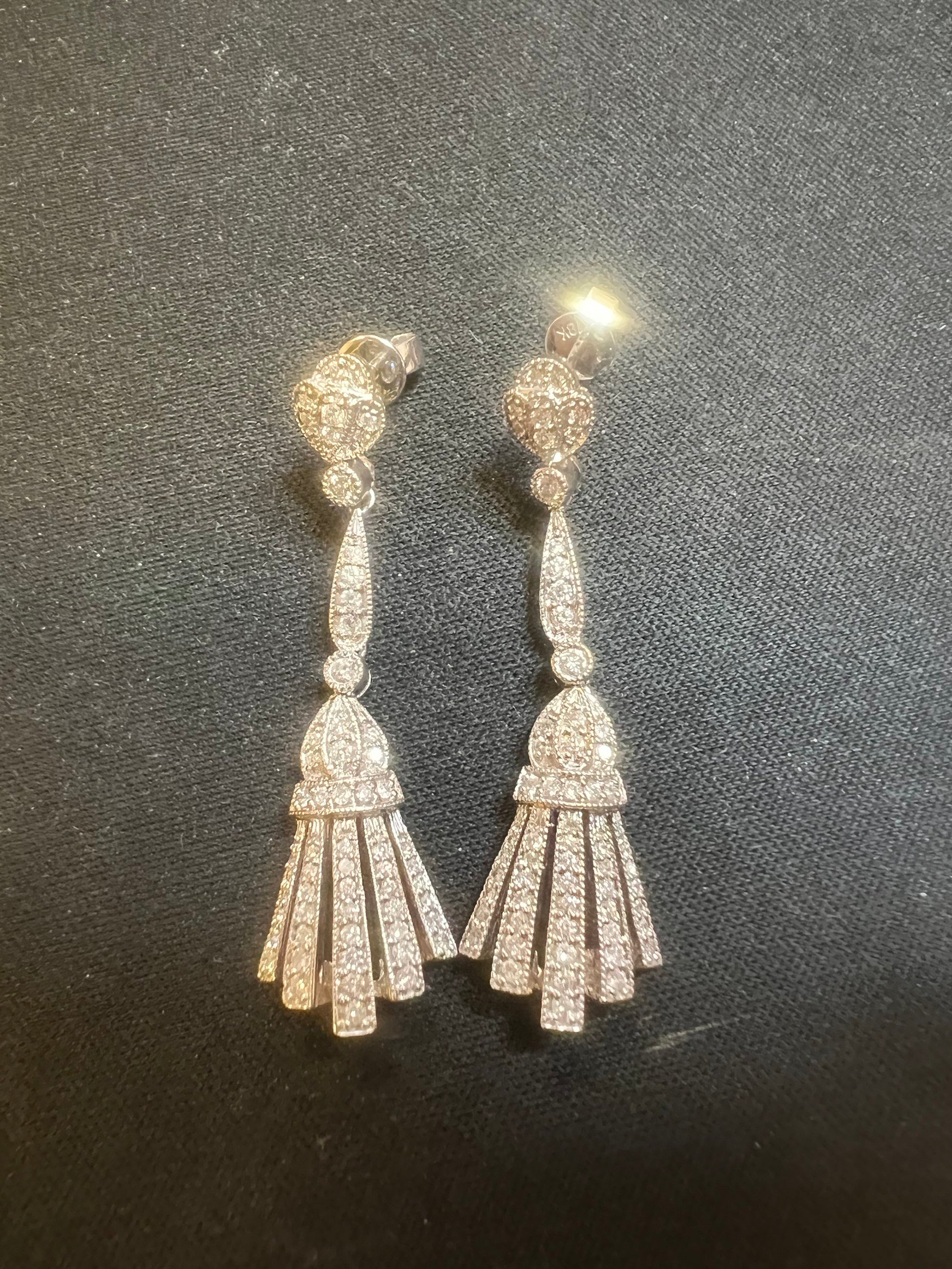 14kt White Gold 2.40 ct. Diamond Dangle Earrings